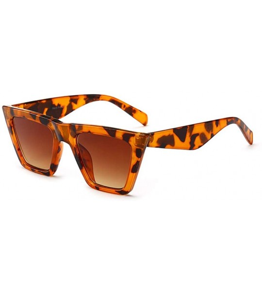 Square Fashion Square Sunglasses for Woman Leopard Gradient Lens Men's Sunglasses UV400 - Leopard Print - CF18SYW833C $28.81