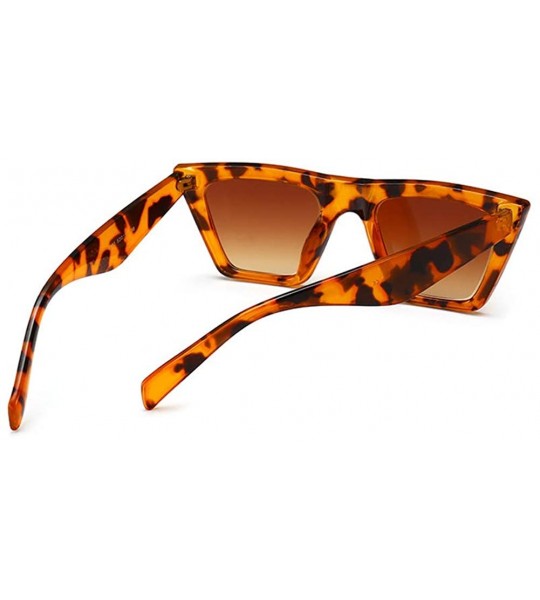 Square Fashion Square Sunglasses for Woman Leopard Gradient Lens Men's Sunglasses UV400 - Leopard Print - CF18SYW833C $28.81