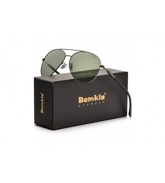 Sport Sunglasses Men Women Aviator-Polarized 60mm Len Shades Metal Frame UV400 - Green17 - C118E4SQU52 $29.69