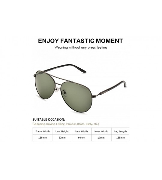 Sport Sunglasses Men Women Aviator-Polarized 60mm Len Shades Metal Frame UV400 - Green17 - C118E4SQU52 $29.69