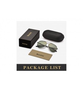 Sport Sunglasses Men Women Aviator-Polarized 60mm Len Shades Metal Frame UV400 - Green17 - C118E4SQU52 $29.69