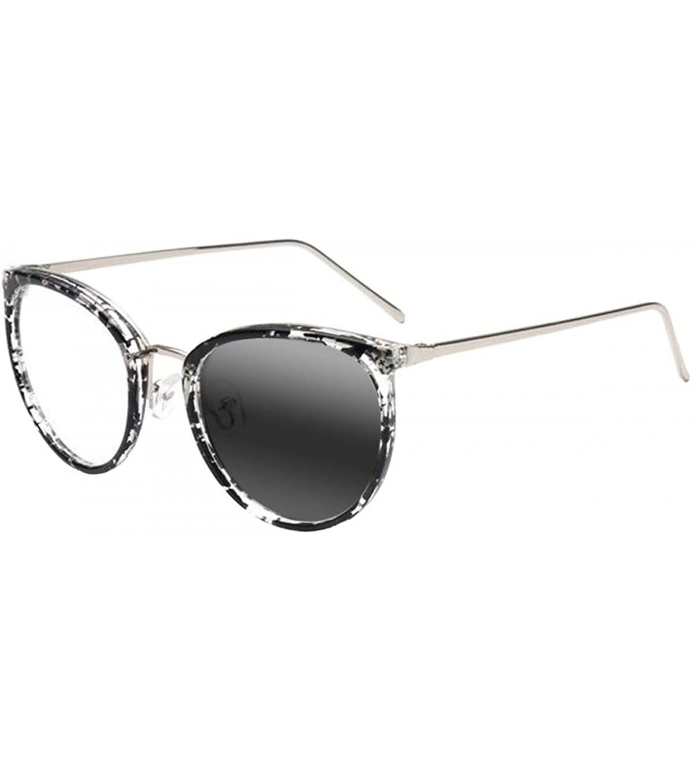 Oval Woman's Multifocal Progressive Photochromic Reading Glasses - Black Flower - CS198GA5MXE $41.49