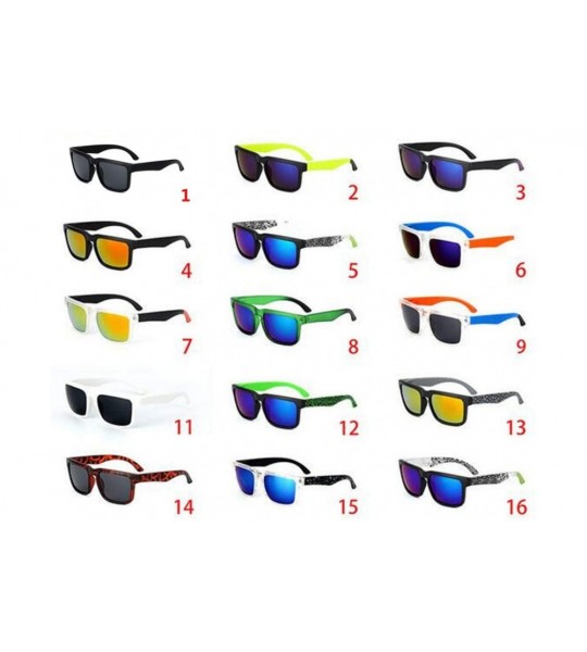 Oversized Vintage Sunglasses Men Reflective Mirror Sun Glasses Women Retro Square Driving Eyewear - 7 - CC194OQYRDQ $42.55