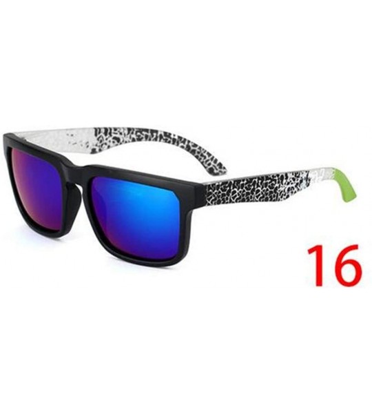 Oversized Vintage Sunglasses Men Reflective Mirror Sun Glasses Women Retro Square Driving Eyewear - 7 - CC194OQYRDQ $42.55