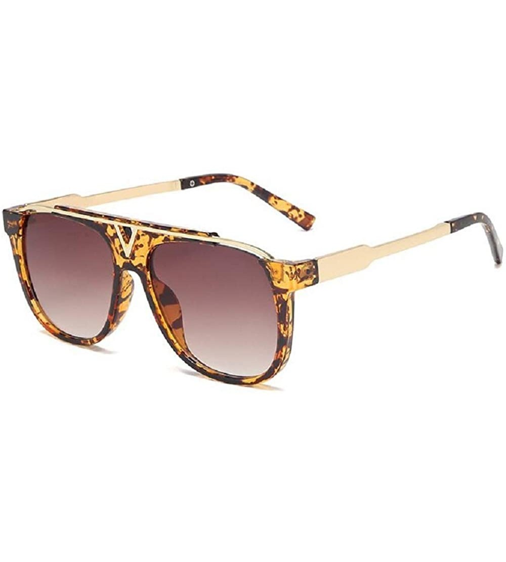 Square Sunglasses Vintage Glasses Eyewear leopard - CN197ST8NC7 $36.16