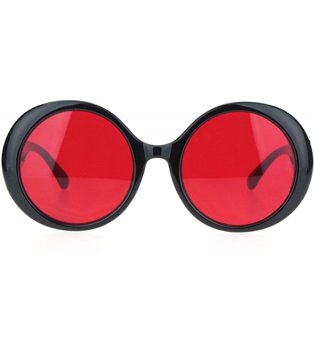 Round Womens Round Circle Mod Hippie Color Lens Plastic Wizard Sunglasses - Black Red - C718M434UAK $20.15