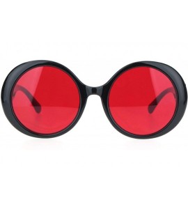 Round Womens Round Circle Mod Hippie Color Lens Plastic Wizard Sunglasses - Black Red - C718M434UAK $20.15