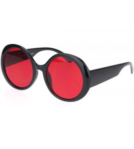 Round Womens Round Circle Mod Hippie Color Lens Plastic Wizard Sunglasses - Black Red - C718M434UAK $20.15