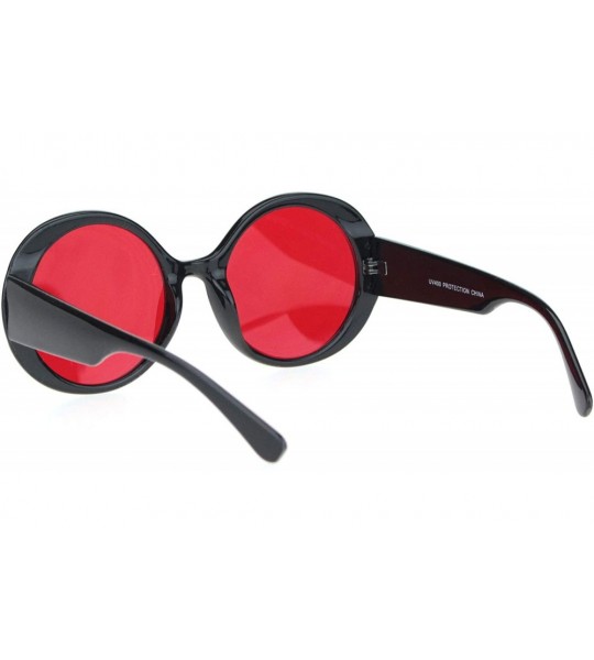 Round Womens Round Circle Mod Hippie Color Lens Plastic Wizard Sunglasses - Black Red - C718M434UAK $20.15