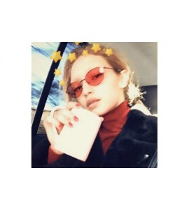 Oval New Fashion Brand Oval Sunglasses For Women Girls Vintage Alloy Red Black Clear Lens Sun Glasses Female Male - 5 - CX198...