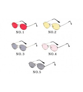 Oval New Fashion Brand Oval Sunglasses For Women Girls Vintage Alloy Red Black Clear Lens Sun Glasses Female Male - 5 - CX198...