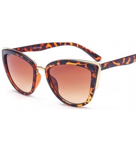 Oversized 2019 Fashion Cateye Sunglasses Women Vintage Metal Eyewear For Women Leopard - Leopard - CK18XQZ3KHN $18.47