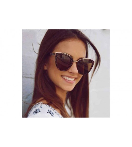 Oversized 2019 Fashion Cateye Sunglasses Women Vintage Metal Eyewear For Women Leopard - Leopard - CK18XQZ3KHN $18.47