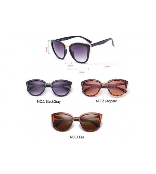 Oversized 2019 Fashion Cateye Sunglasses Women Vintage Metal Eyewear For Women Leopard - Leopard - CK18XQZ3KHN $18.47