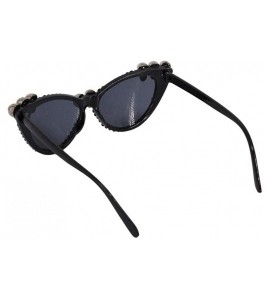 Sport Skull Punk Rhinestone Sunglasses UV Protection Hip Hop Glasses - Cat Eye Small Skull - CG18X5IC3AH $20.07