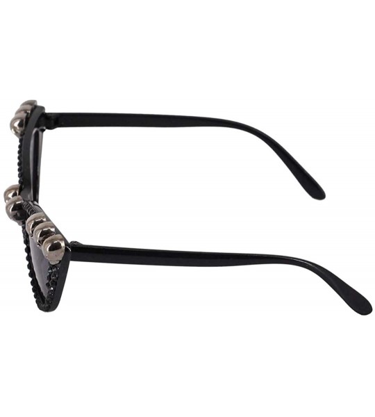 Sport Skull Punk Rhinestone Sunglasses UV Protection Hip Hop Glasses - Cat Eye Small Skull - CG18X5IC3AH $20.07