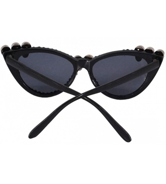 Sport Skull Punk Rhinestone Sunglasses UV Protection Hip Hop Glasses - Cat Eye Small Skull - CG18X5IC3AH $20.07