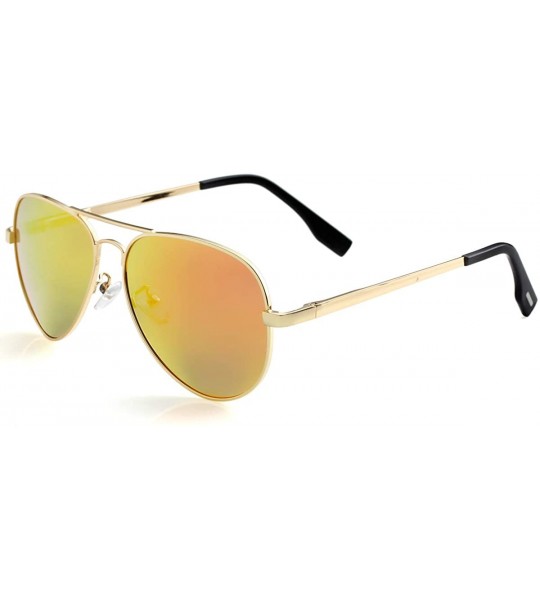 Round Small Polarized Aviator Sunglasses for Small Face Women Men Kids Juniors- 100% UV400 Protection- 52MM - CX194IHNU8X $26.68