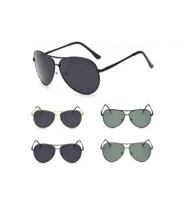 Oval Polarized Vintage Aviation Sunglasses Men Brand Designer Sun Glasses Women Eyeglasses - Gun Dark Green - CC18RO0LO3Z $28.55