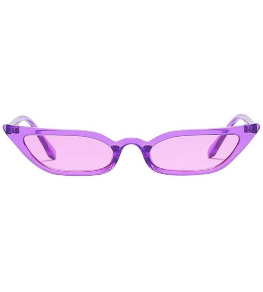 Oversized Ladies Women Vintage Cat Eye Sunglasses UV400 Retro Small Frame Fashion Eyewear Outdoor Glasses - Purple - CC19000N...