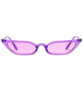 Oversized Ladies Women Vintage Cat Eye Sunglasses UV400 Retro Small Frame Fashion Eyewear Outdoor Glasses - Purple - CC19000N...