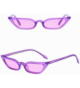 Oversized Ladies Women Vintage Cat Eye Sunglasses UV400 Retro Small Frame Fashion Eyewear Outdoor Glasses - Purple - CC19000N...