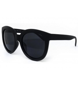 Oversized 7154-1 Premium Oversized Full Rims Bold Tinted Round Fashion Sunglasses - Black - CX18Q0ARKE6 $27.87