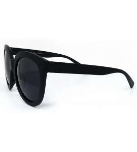 Oversized 7154-1 Premium Oversized Full Rims Bold Tinted Round Fashion Sunglasses - Black - CX18Q0ARKE6 $27.87