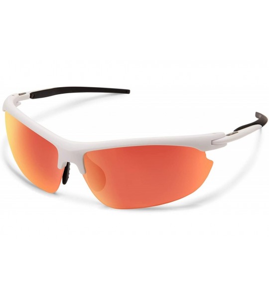 Semi-rimless Slant Polarized Sunglasses - Matte White - CY1875NGA9N $58.78