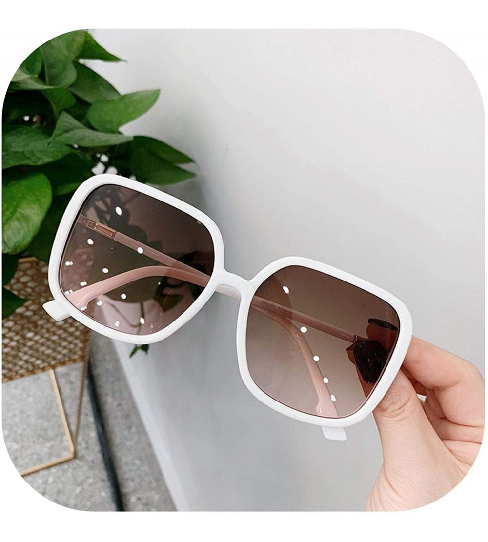 Goggle Sunglasses Women 2019 Square Shades Oversized Gradient Lens Sun Glasses Vintage UV400 Oculos Female Points - C1199C04T...