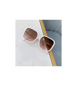 Goggle Sunglasses Women 2019 Square Shades Oversized Gradient Lens Sun Glasses Vintage UV400 Oculos Female Points - C1199C04T...