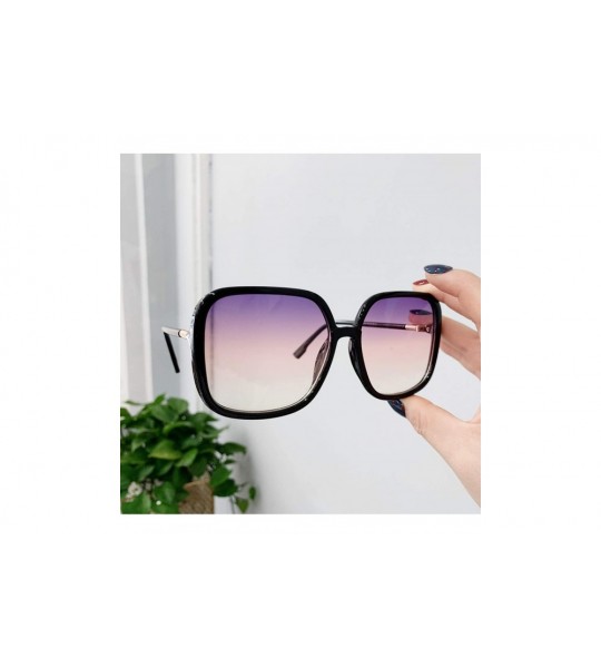 Goggle Sunglasses Women 2019 Square Shades Oversized Gradient Lens Sun Glasses Vintage UV400 Oculos Female Points - C1199C04T...