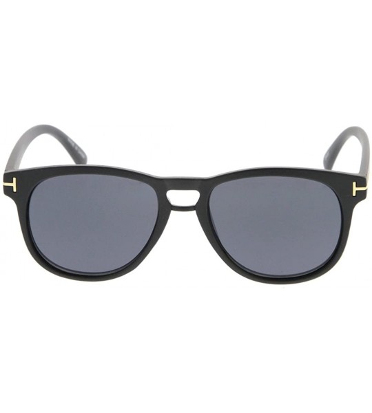 Wayfarer Retro Fashion Horn Rimmed Women Sunglasses Model 53 - Black - C3183NEOMLO $19.27