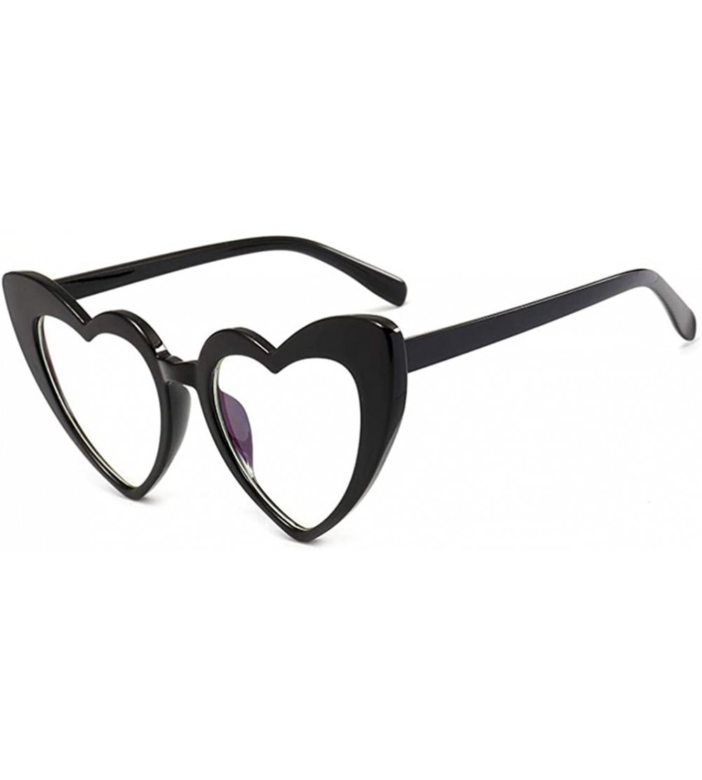 Cat Eye Heart Sunglasses Women Cat Eye Sun Glasses Retro Love Heart Shaped Glasses - Clear - C518WYRYO80 $46.33