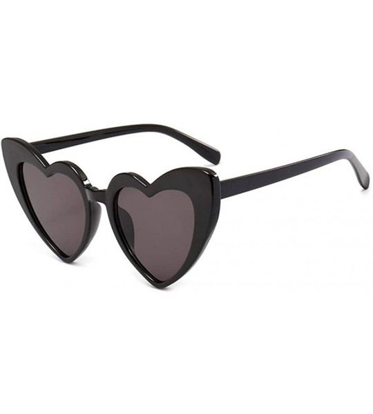 Cat Eye Heart Sunglasses Women Cat Eye Sun Glasses Retro Love Heart Shaped Glasses - Clear - C518WYRYO80 $46.33