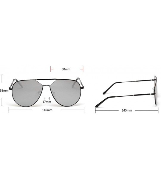 Oval 2019 new fashion trend double beam frog mirror unisex big frame half frame brand designer metal sunglasses - C518ND6YAQK...