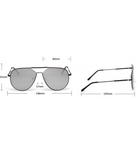 Oval 2019 new fashion trend double beam frog mirror unisex big frame half frame brand designer metal sunglasses - C518ND6YAQK...