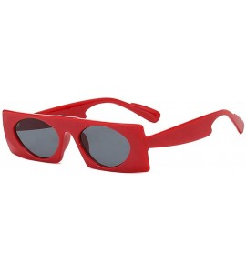 Square Hot Sale Fashion Small Sexy Rectangular Sunglasses Womens Vintage Designer Hip Hop Shades UV400 - Red&gray - C718AG8OY...