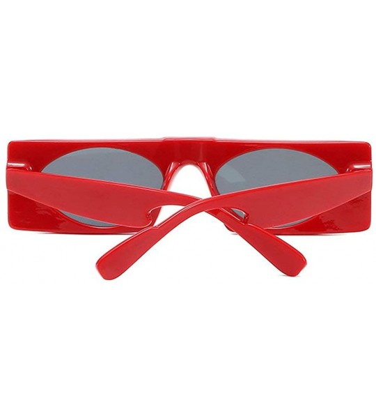 Square Hot Sale Fashion Small Sexy Rectangular Sunglasses Womens Vintage Designer Hip Hop Shades UV400 - Red&gray - C718AG8OY...