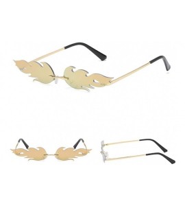 Wayfarer Man Women Irregular Flame Shape Sunglasses Glasses Vintage Retro Style - E - CJ196DIYW92 $19.39