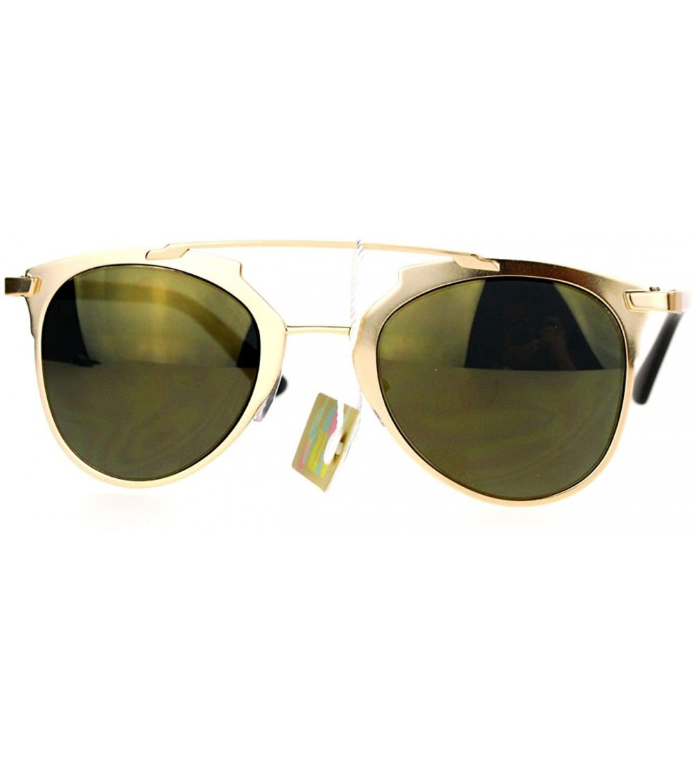 Aviator Fashion Sunglasses Unisex Metal Top Bar Aviators Designer Eyewear - Gold - CM12BDDH3AN $19.69