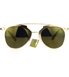 Aviator Fashion Sunglasses Unisex Metal Top Bar Aviators Designer Eyewear - Gold - CM12BDDH3AN $19.69