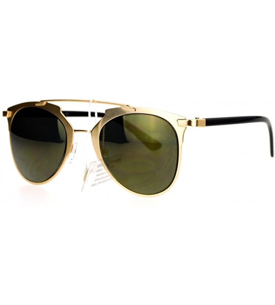 Aviator Fashion Sunglasses Unisex Metal Top Bar Aviators Designer Eyewear - Gold - CM12BDDH3AN $19.69