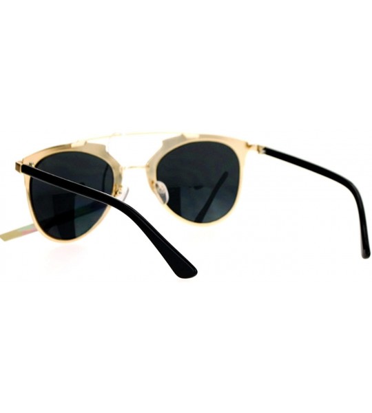 Aviator Fashion Sunglasses Unisex Metal Top Bar Aviators Designer Eyewear - Gold - CM12BDDH3AN $19.69