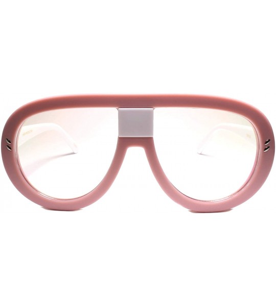 Aviator Designer Swag Famous Millionaire Hip Hop Fresh Dope Clear Lens Eye Glasses - Pink / White - CP18Z0GH97N $23.01