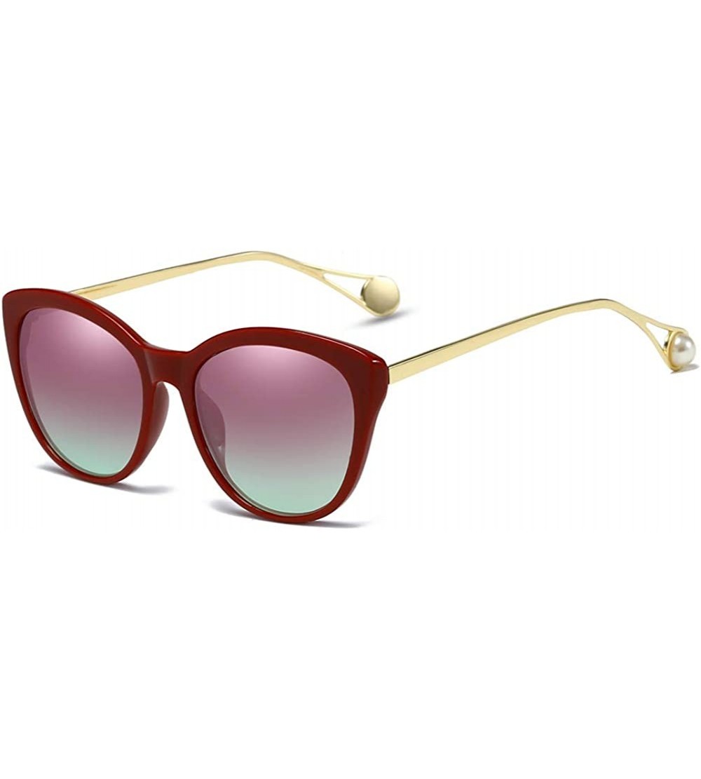 Oval Women Sunglasses Retro Black Drive Holiday Oval Non-Polarized UV400 - Green - CX18R5T3HHL $18.51
