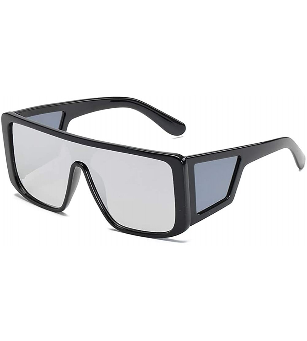 Sport Owersized Aviator Sunglasses Polarized-One Piece Mirror Shade Glasses Unisex - D - C2190EECMR5 $59.19