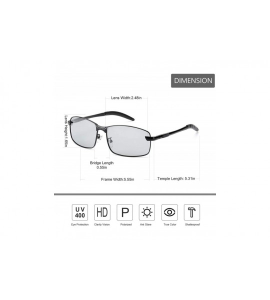 Rectangular Photochromic Sunglasses for Men Sports-Metal Frame Mens Sunglasses Polarized with UV400 Protection - CA18RS3C88H ...