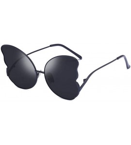 Goggle Women Sunglasses Butterfly Shape Frame Retro Eyewear Fashion Radiation Protection Sunglasses - Black - CJ18TQXC7X6 $16.89