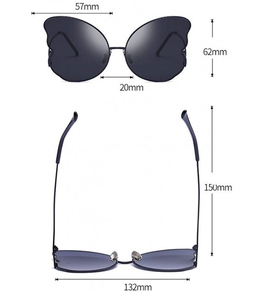 Goggle Women Sunglasses Butterfly Shape Frame Retro Eyewear Fashion Radiation Protection Sunglasses - Black - CJ18TQXC7X6 $16.89